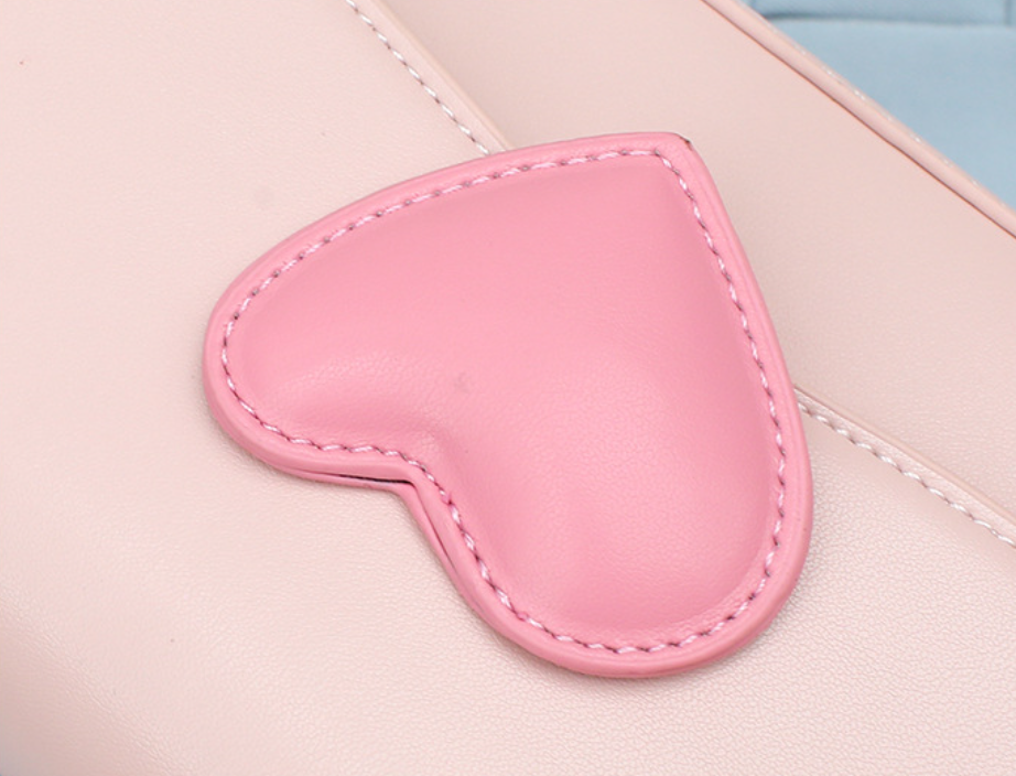 RTS: Vegan Leather Heart Clutch-