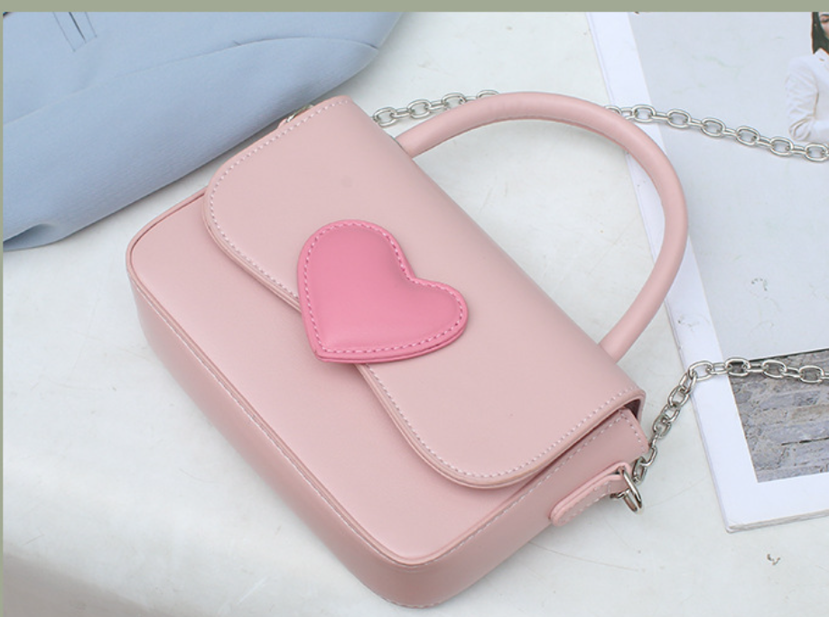 RTS: Vegan Leather Heart Clutch-