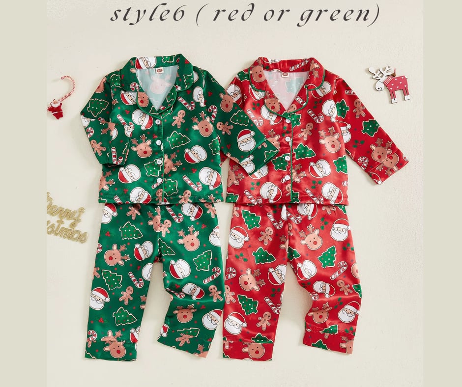 PREORDER: Satin PJS- Kids Holiday 10.20.25