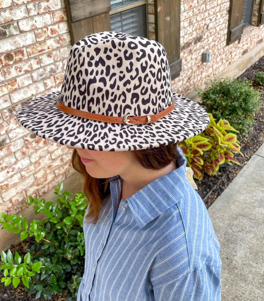 RTS: Leopard & Straw Weaved Fedora-