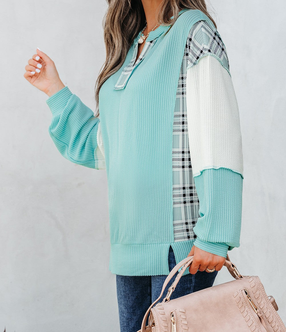 PREORDER: Pop of plaid long sleeve 9.22.25