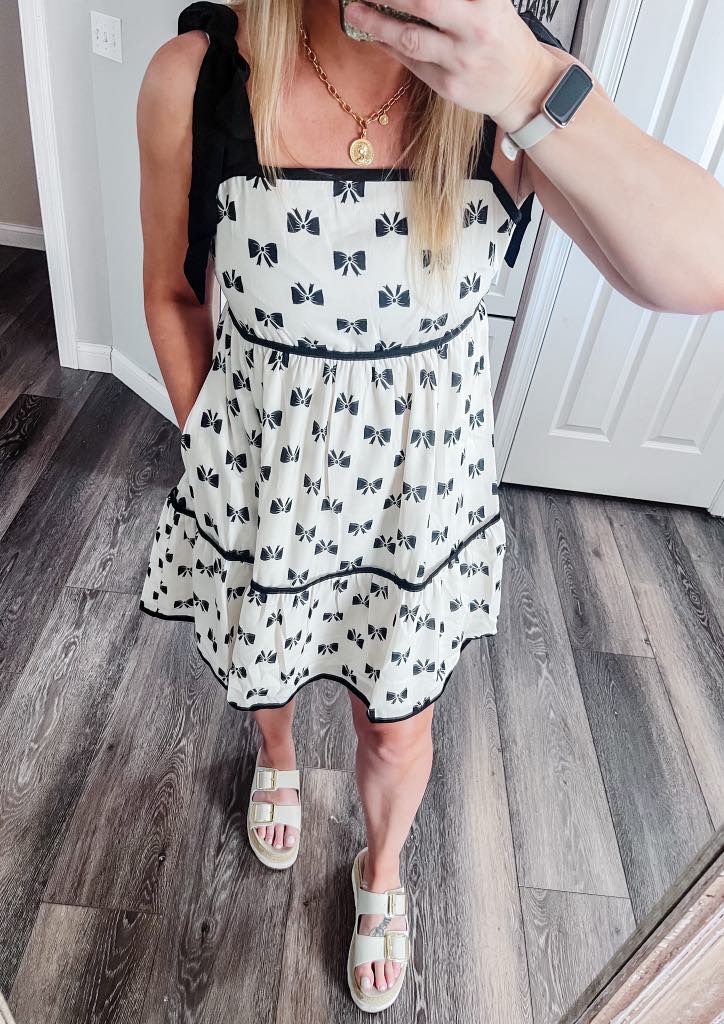 RTS: Black and White Bow Dress