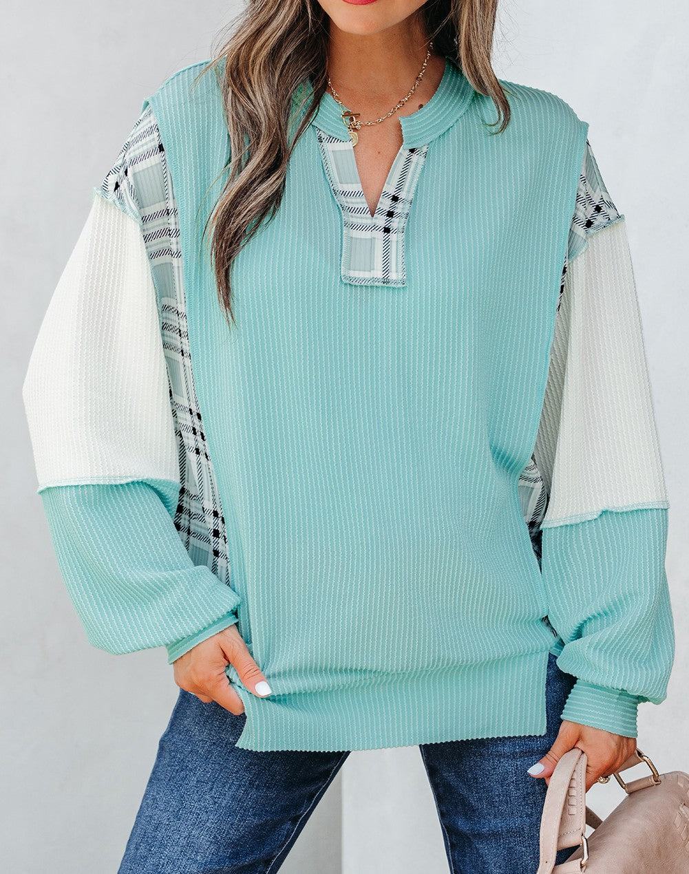 PREORDER: Pop of plaid long sleeve 9.22.25