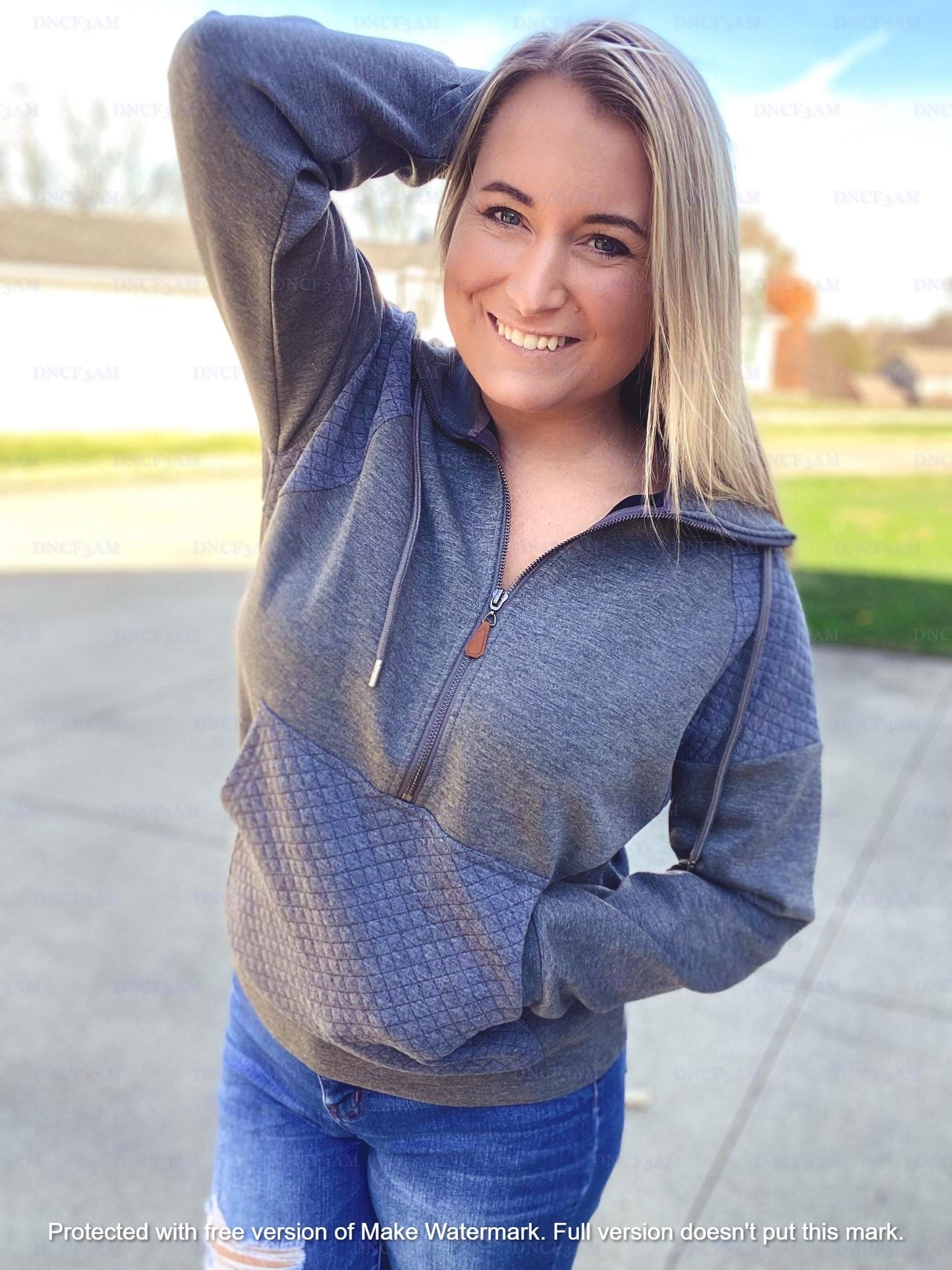 RTS: FOREVER3AM BRANDED QUINN QUILTED HALF ZIP PULLOVERS-