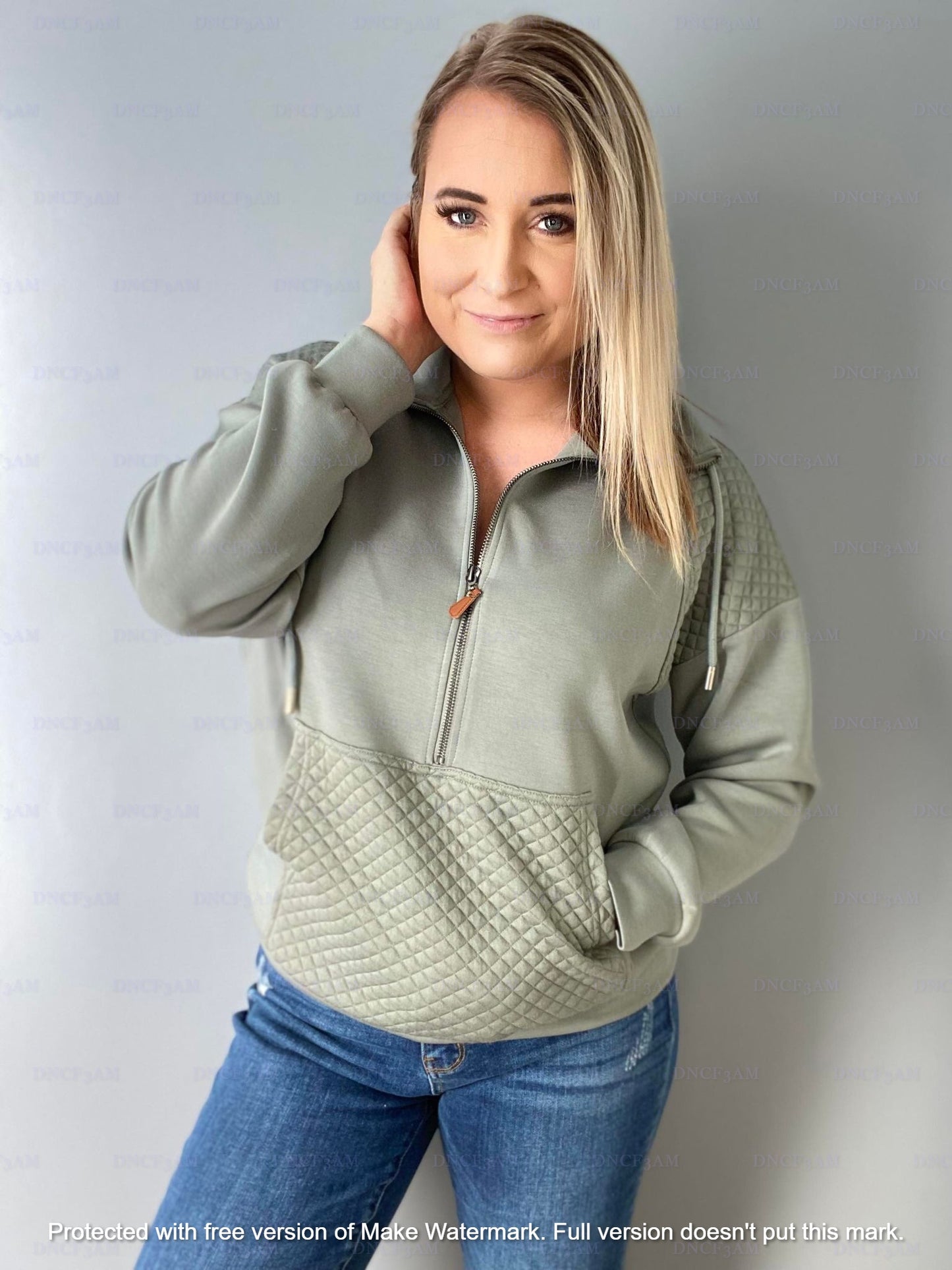 RTS: FOREVER3AM BRANDED QUINN QUILTED HALF ZIP PULLOVERS-