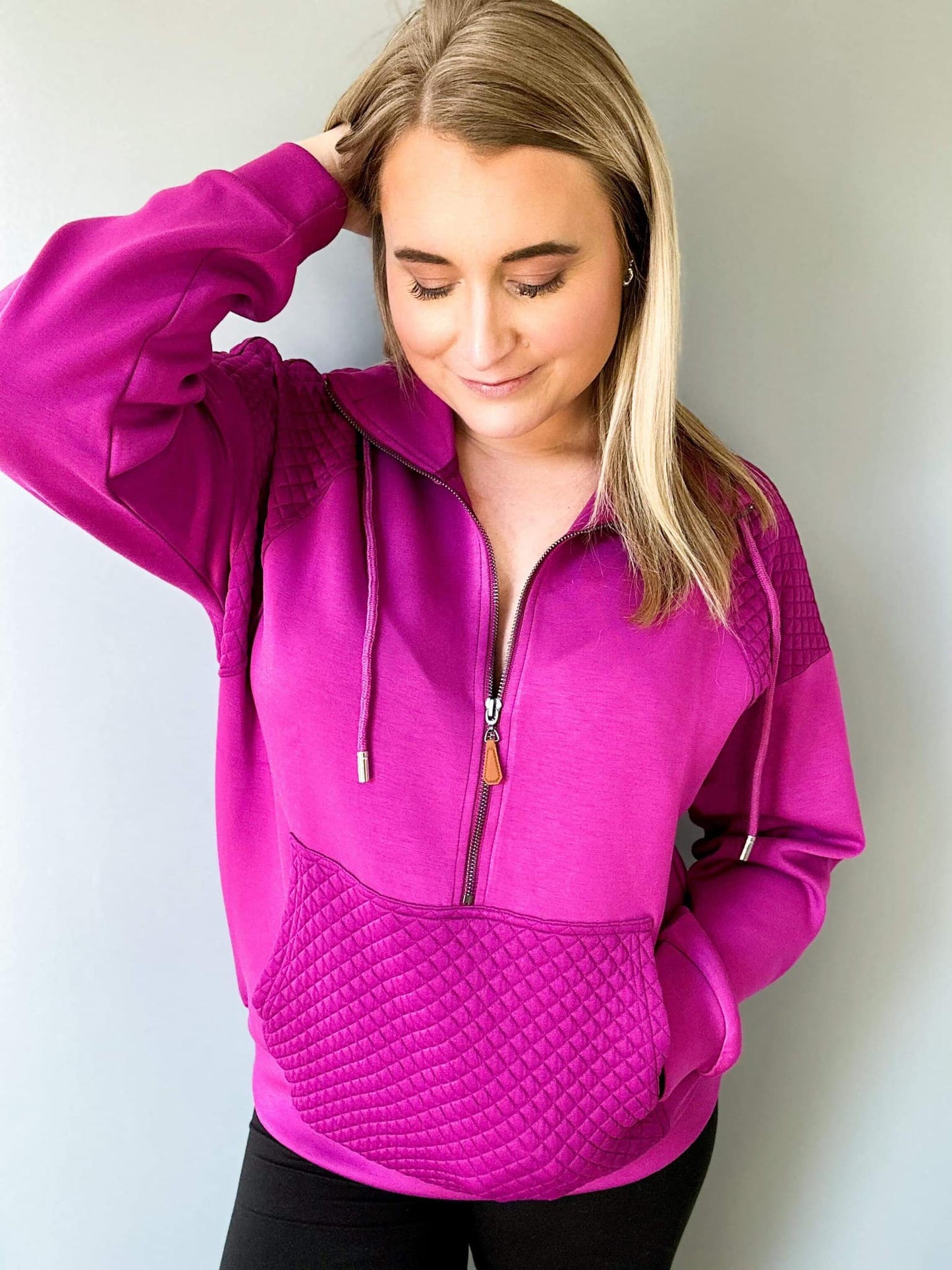 RTS: FOREVER3AM BRANDED QUINN QUILTED HALF ZIP PULLOVERS-