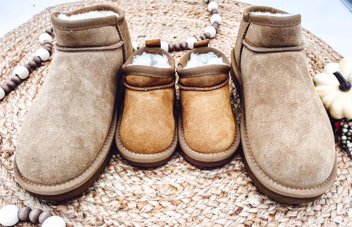 RTS: Faux Fur and Suede Mini Shortie Boots-