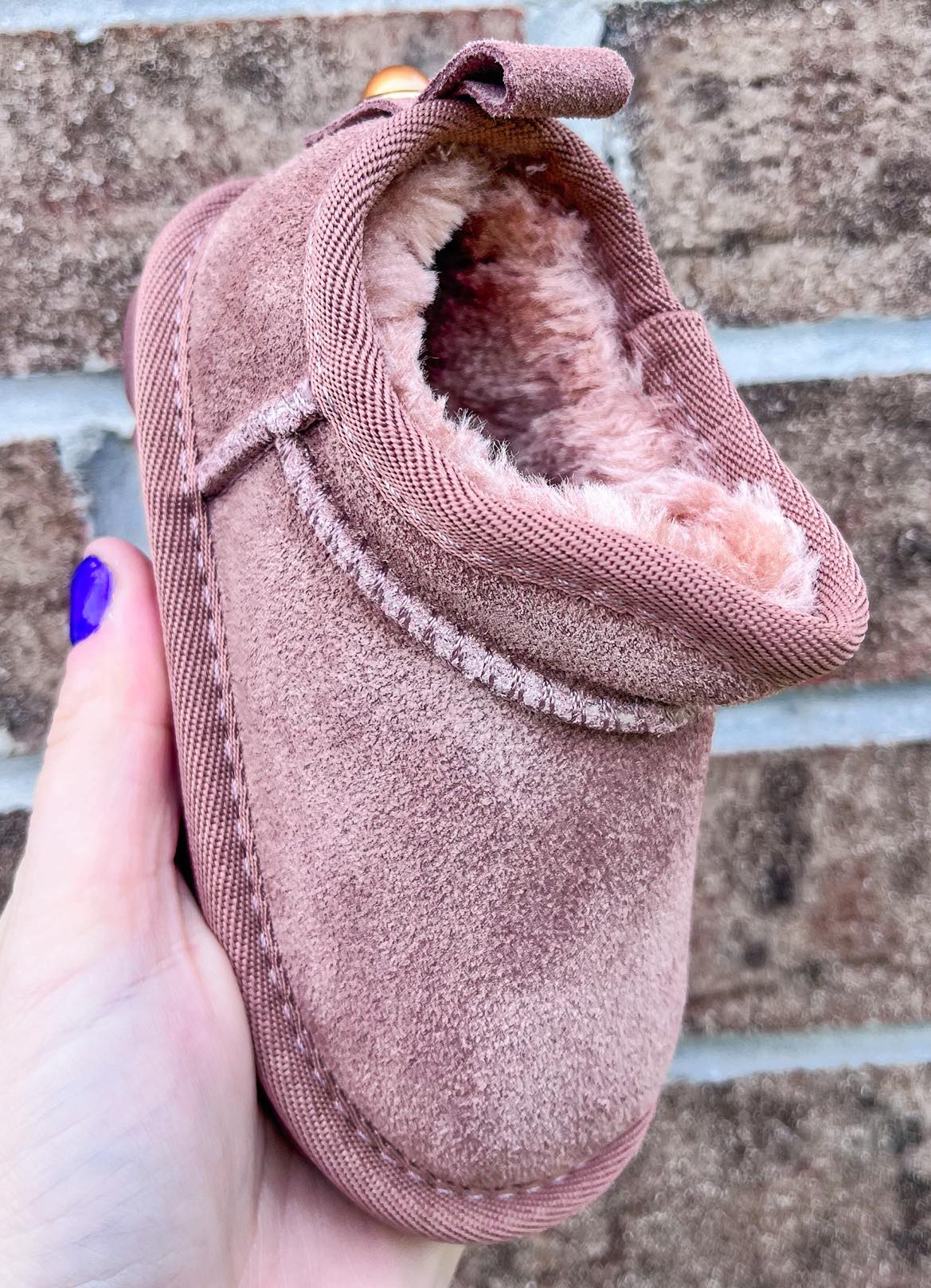 RTS: Faux Fur and Suede Mini Shortie Boots-
