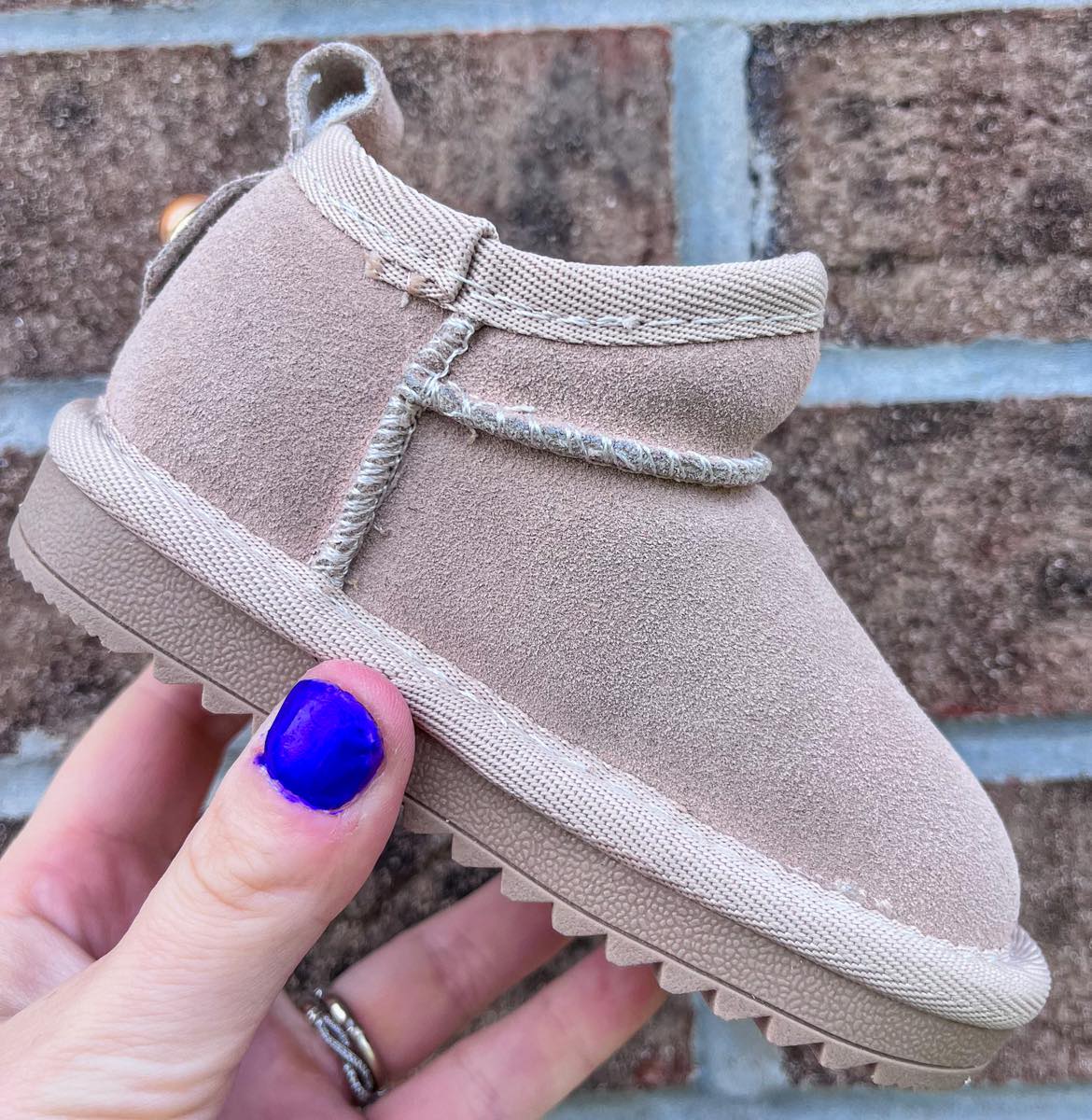 RTS: Faux Fur and Suede Mini Shortie Boots-