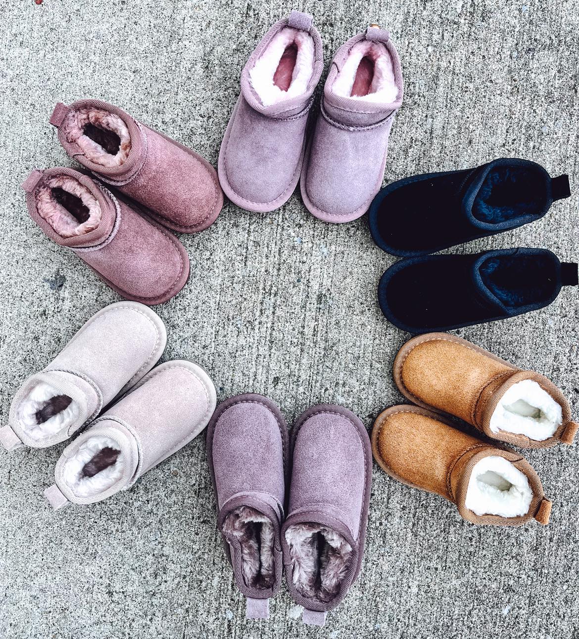 RTS: Faux Fur and Suede Mini Shortie Boots-