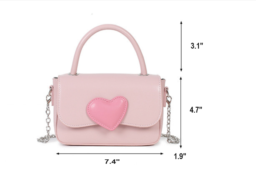 RTS: Vegan Leather Heart Clutch-