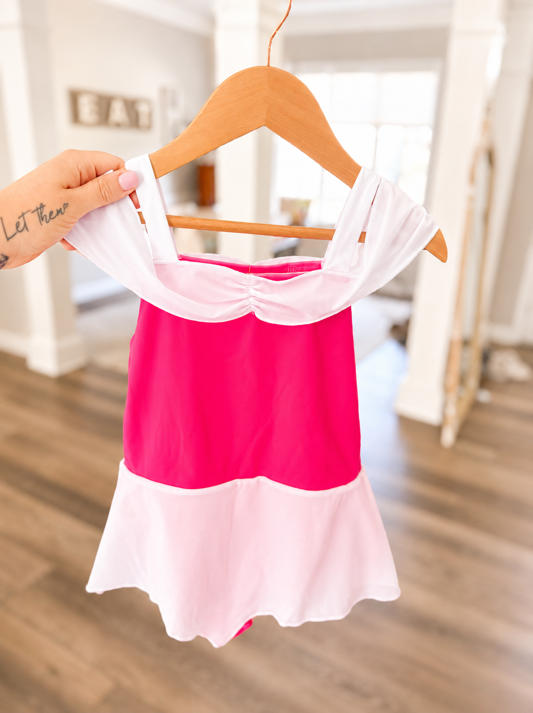 RTS: Girls Pink and White Swim
