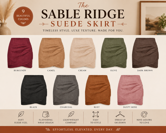 PREORDER: Sable Ridge Suede Skirt RERUN 11.2.26 OSYM