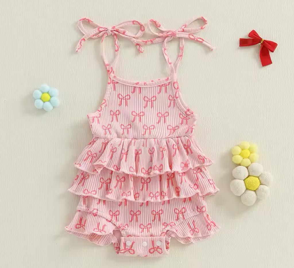 RTS: Pink bow onesie