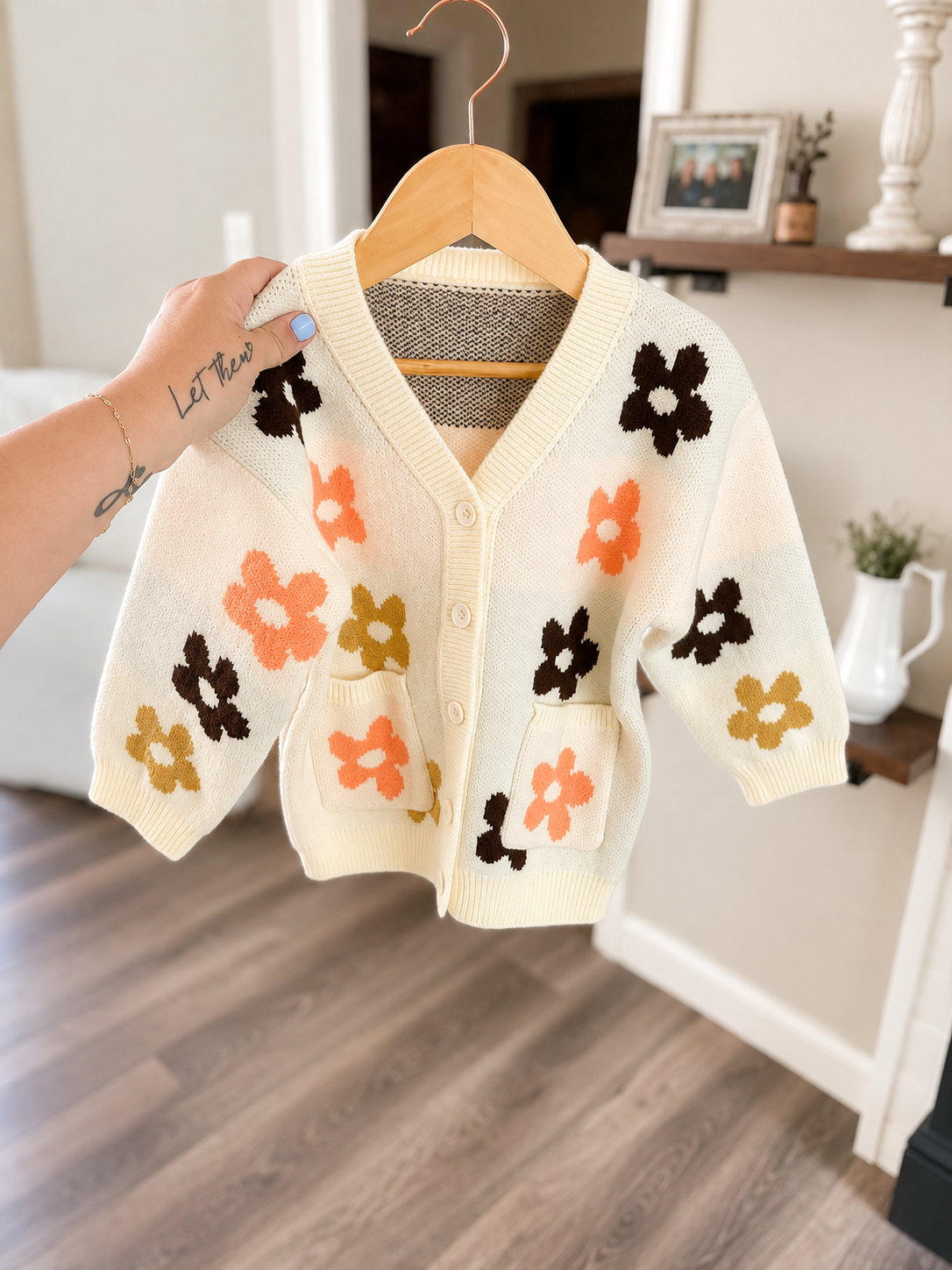 RTS: Kids Fall flower cardigan