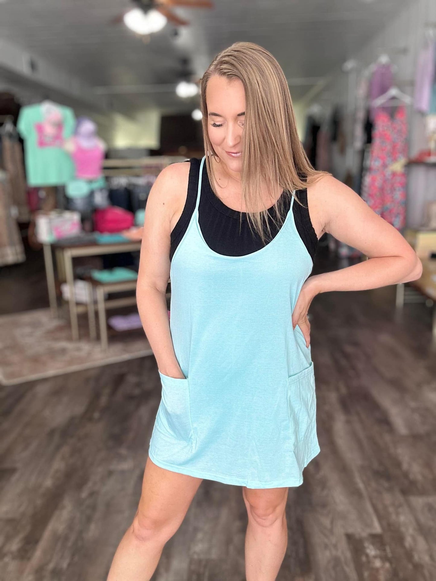 RTS: The Leslie Racerback Skort Romper