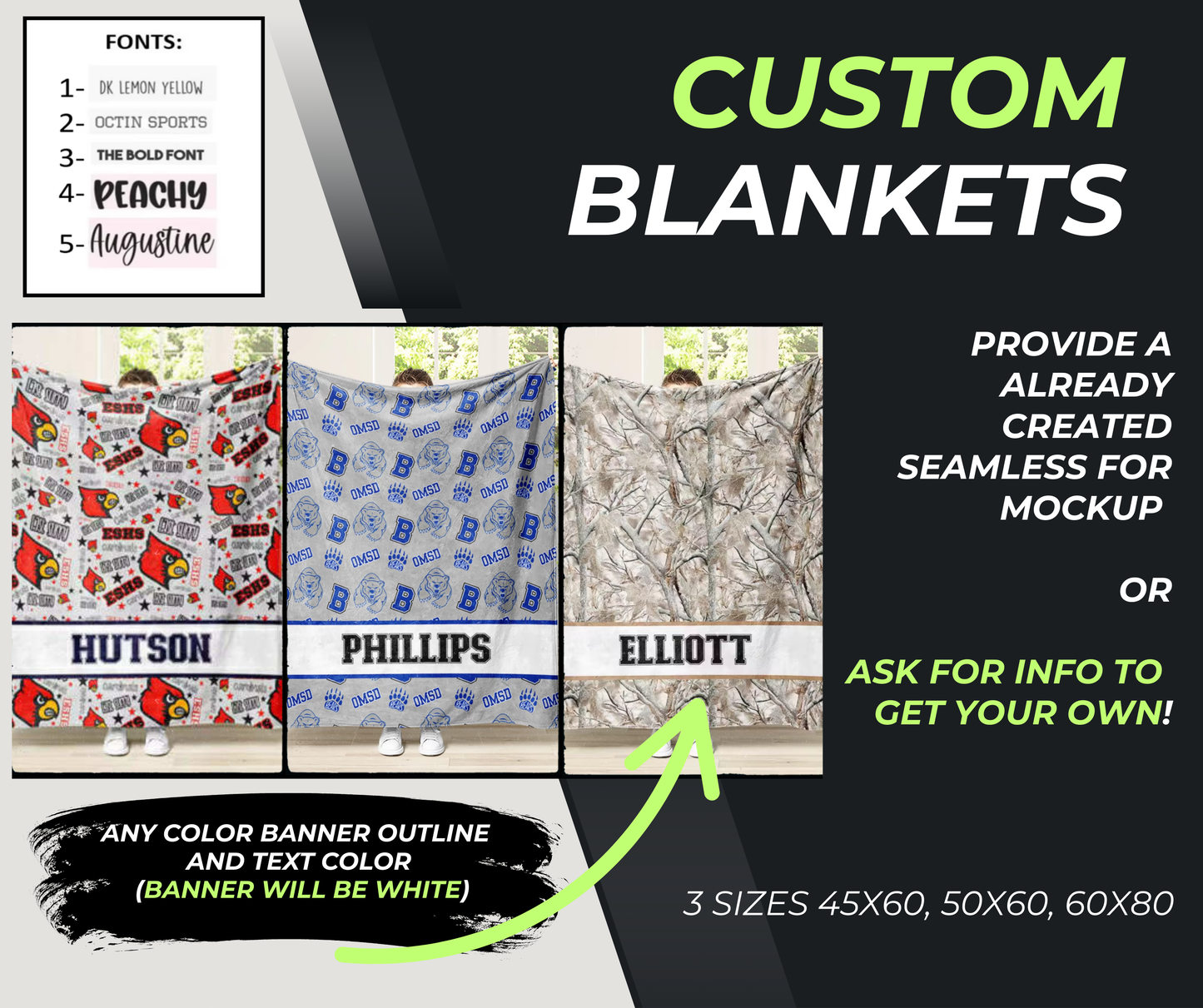 PREORDER: Customer Custom blankets 9.22.25 osym
