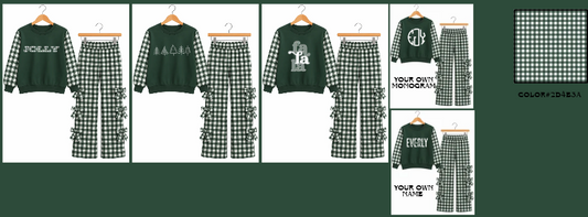 PREORDER: The Exclusive Holiday Custom Crewneck Bow Set | Premade Green Christmas 11.2.26