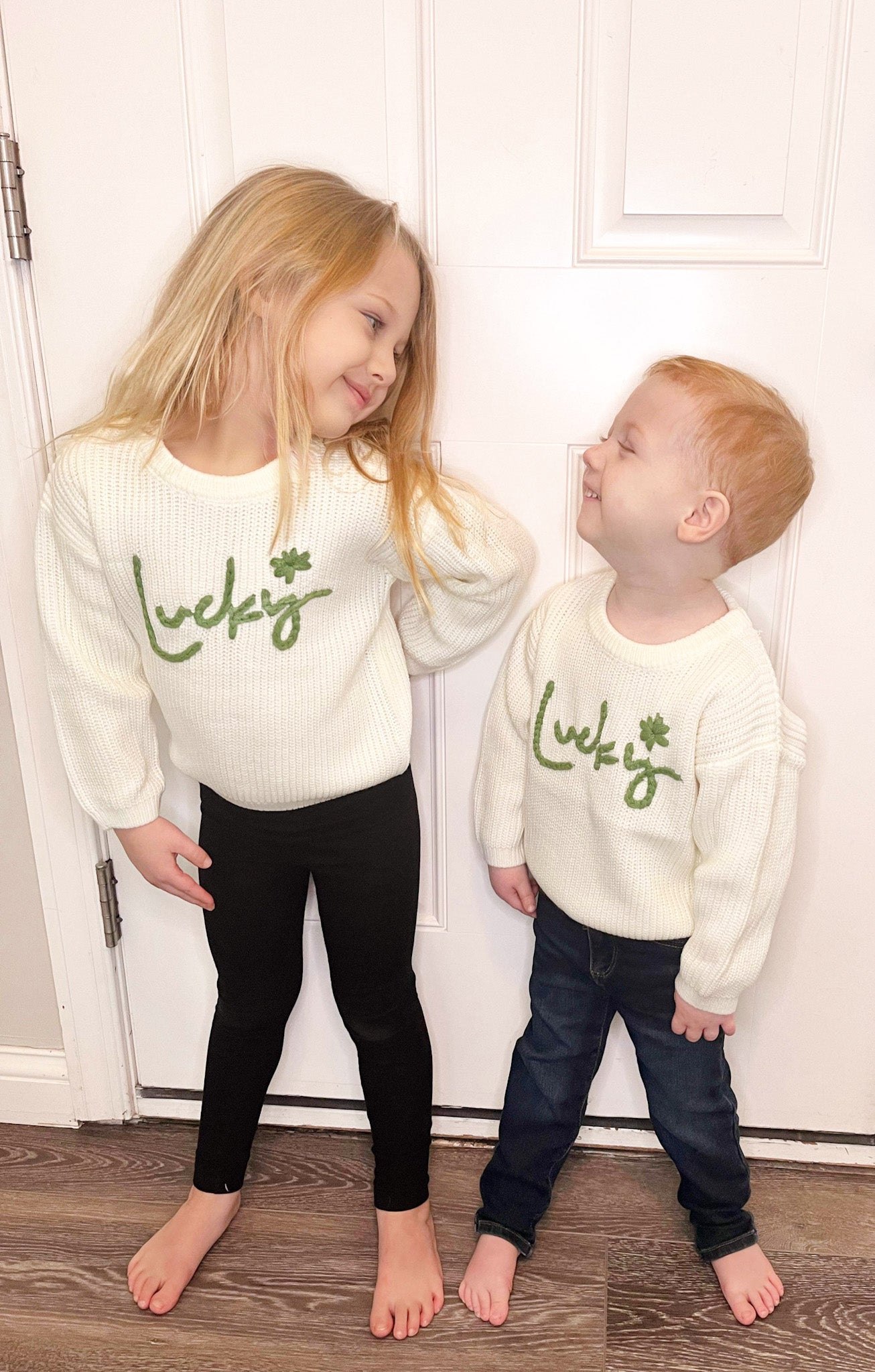 RTS: Kids Rope Embroidered Lucky Sweater-