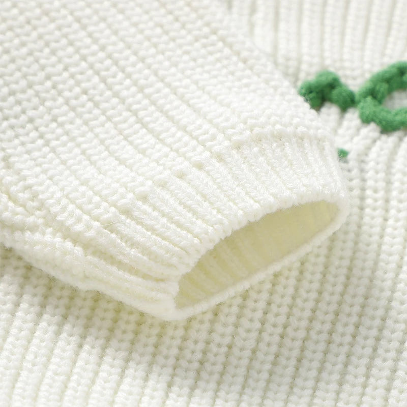 RTS: Kids Rope Embroidered Lucky Sweater-