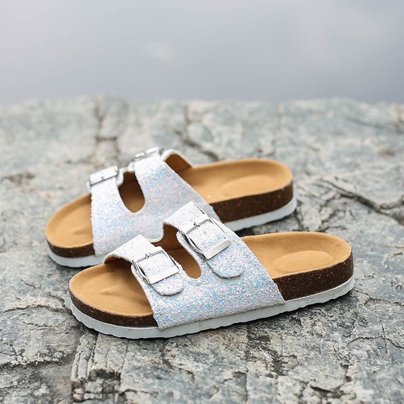 RTS: Glitter & Leopard B Look-a-like Sandal-