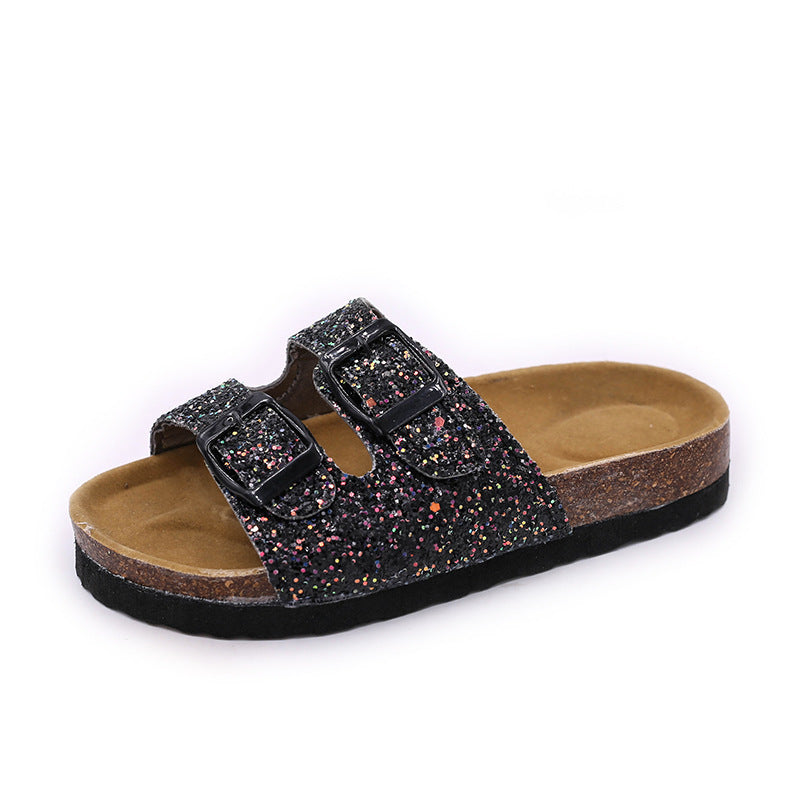 RTS: Glitter & Leopard B Look-a-like Sandal-