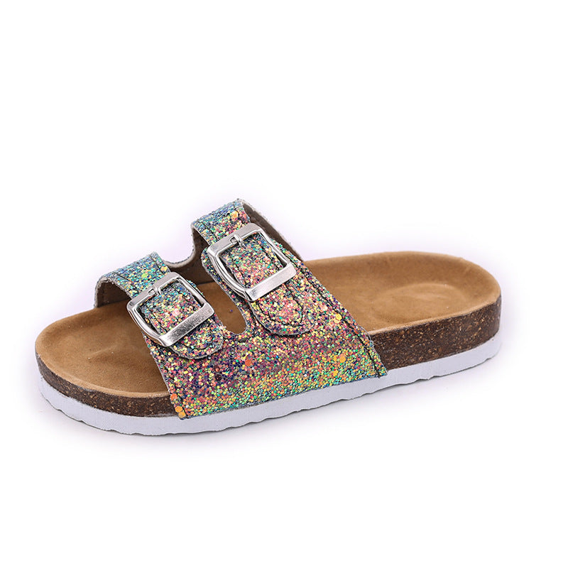 RTS: Glitter & Leopard B Look-a-like Sandal-