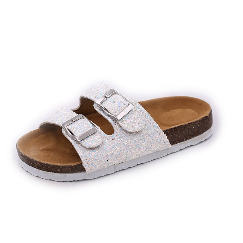 RTS: Glitter & Leopard B Look-a-like Sandal-