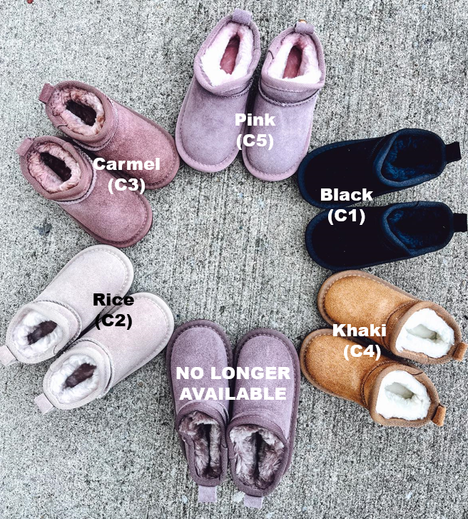 RTS: Faux Fur and Suede Mini Shortie Boots-