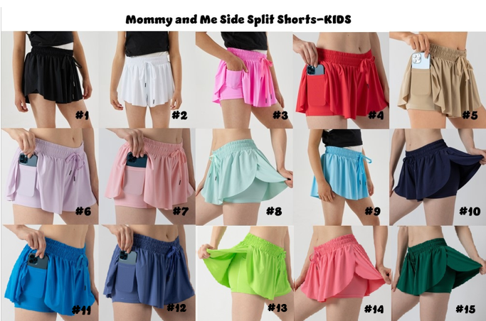 RTS: Girls Side Split Shorts