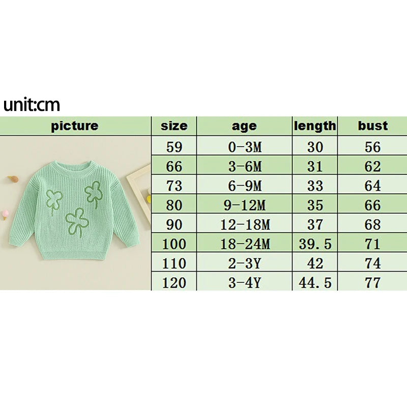 RTS: Clover Leaf Embroidered Sweater-