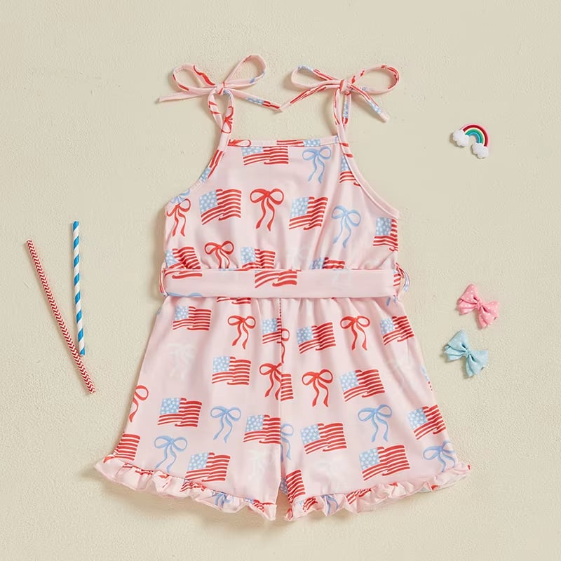 RTS: Flag and Bow Rompers