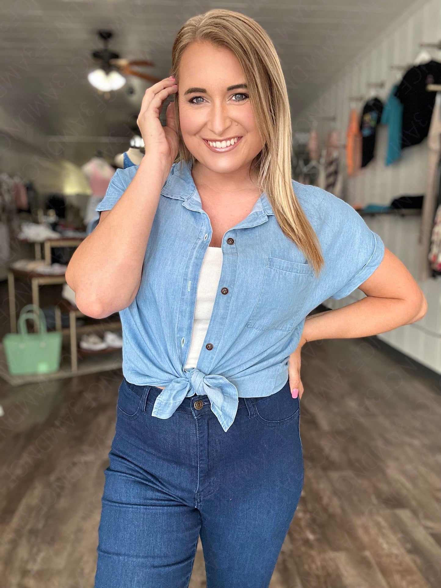RTS: The Demi Denim Look Button Down-