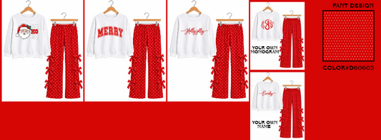 PREORDER: The Exclusive Holiday Custom Crewneck Bow Set | Premade Red Christmas 11.2.26