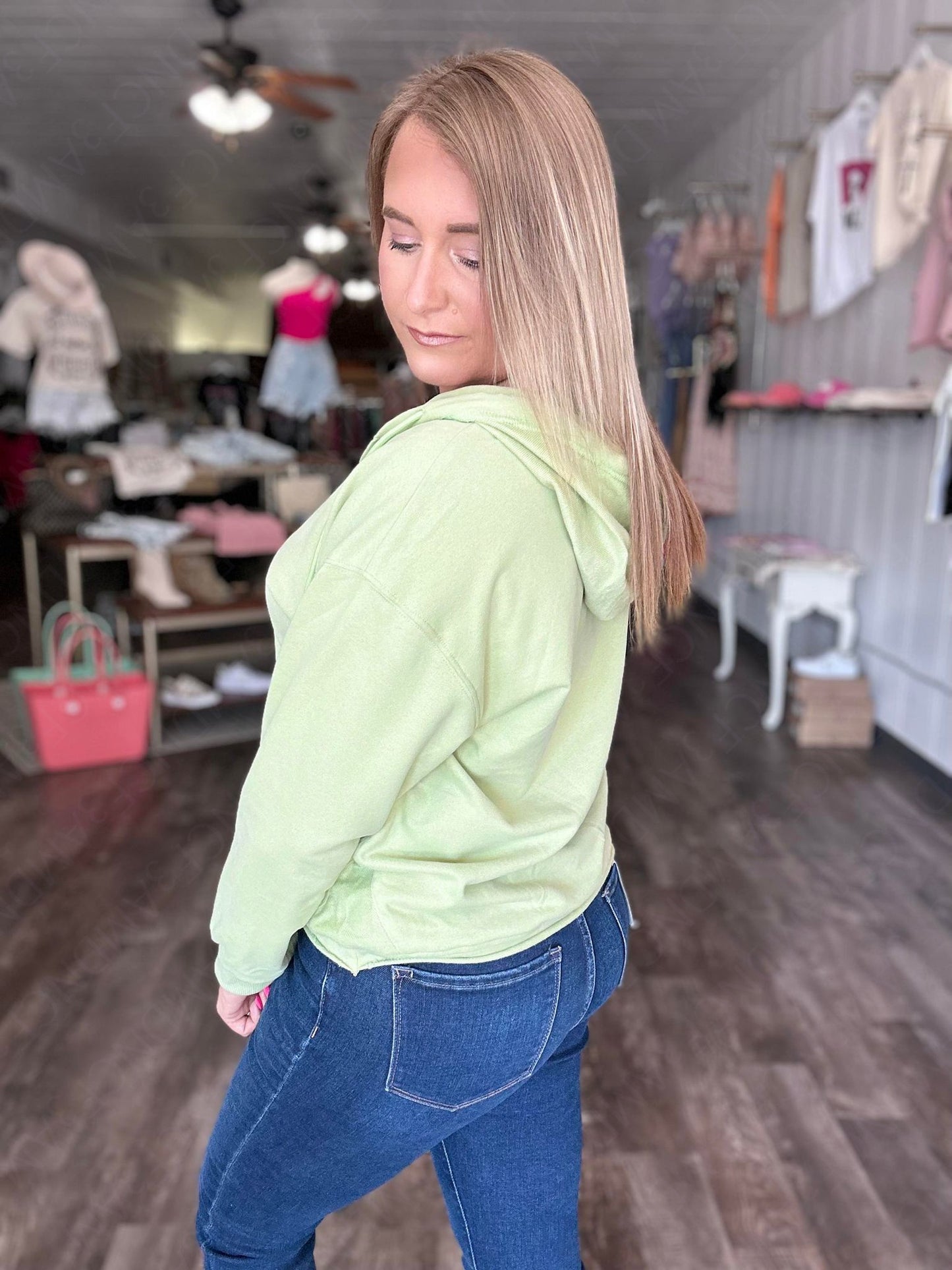 RTS: Tori Raw Hem Hoodie Sweater-