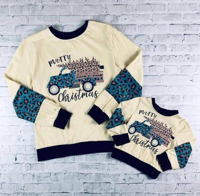 RTS: Mommy and Me Christmas Truck Crewneck