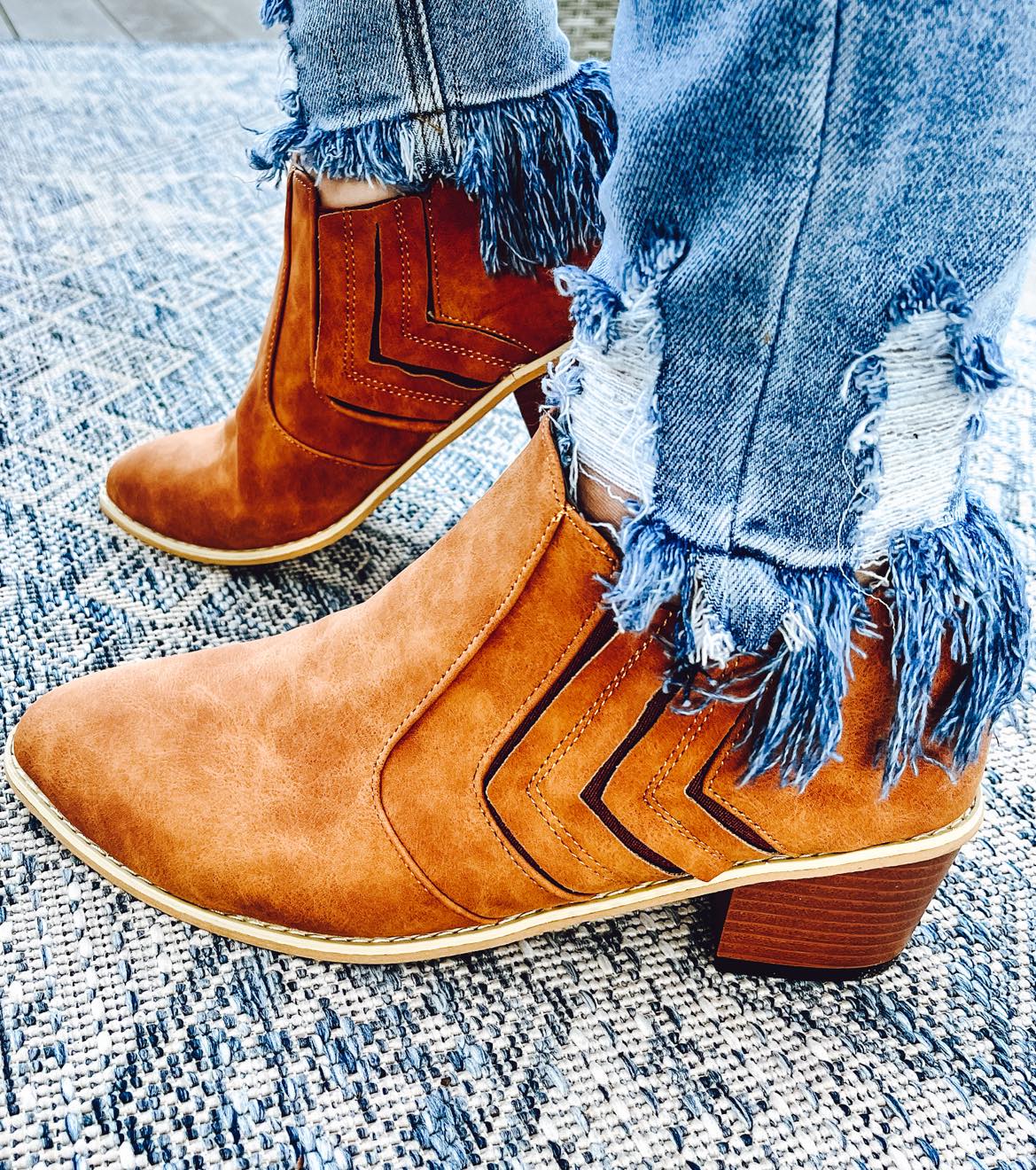 RTS: VEGAN LEATHER SLIP ON ANKLE BOOTS-