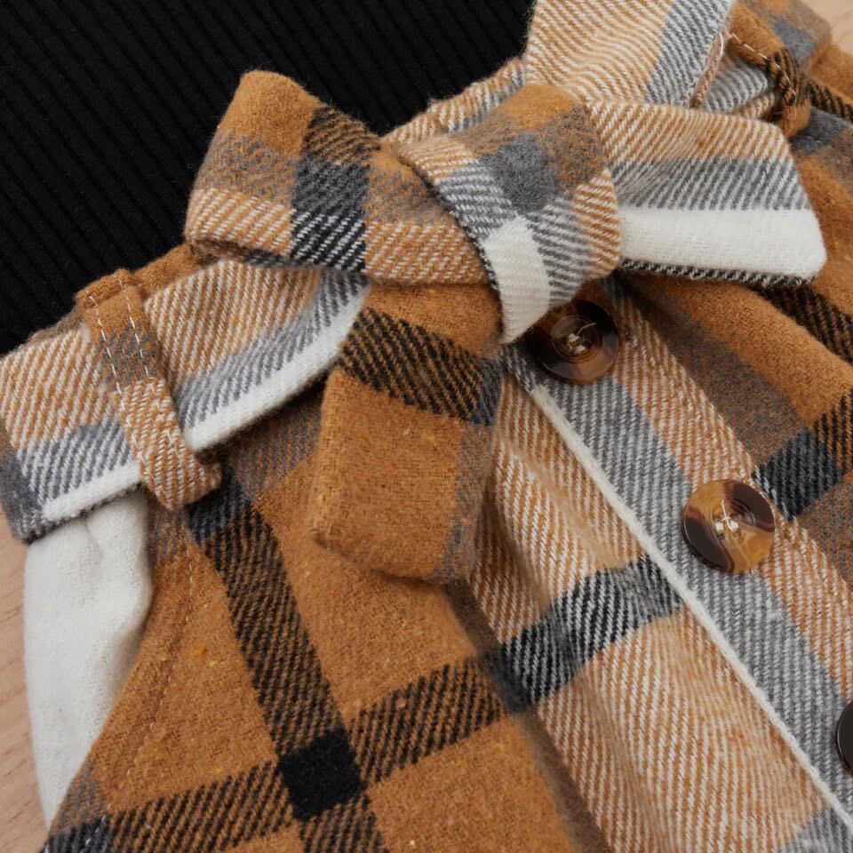 RTS: Plaid skirt & ribbed shirt-