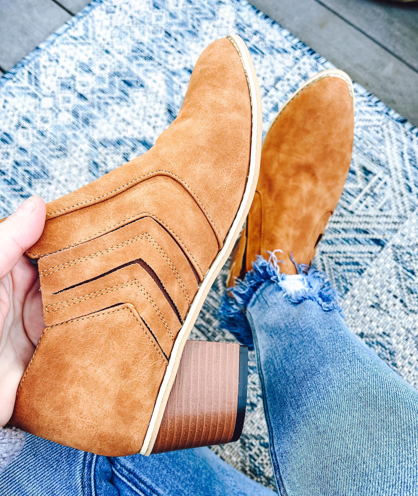 RTS: VEGAN LEATHER SLIP ON ANKLE BOOTS-