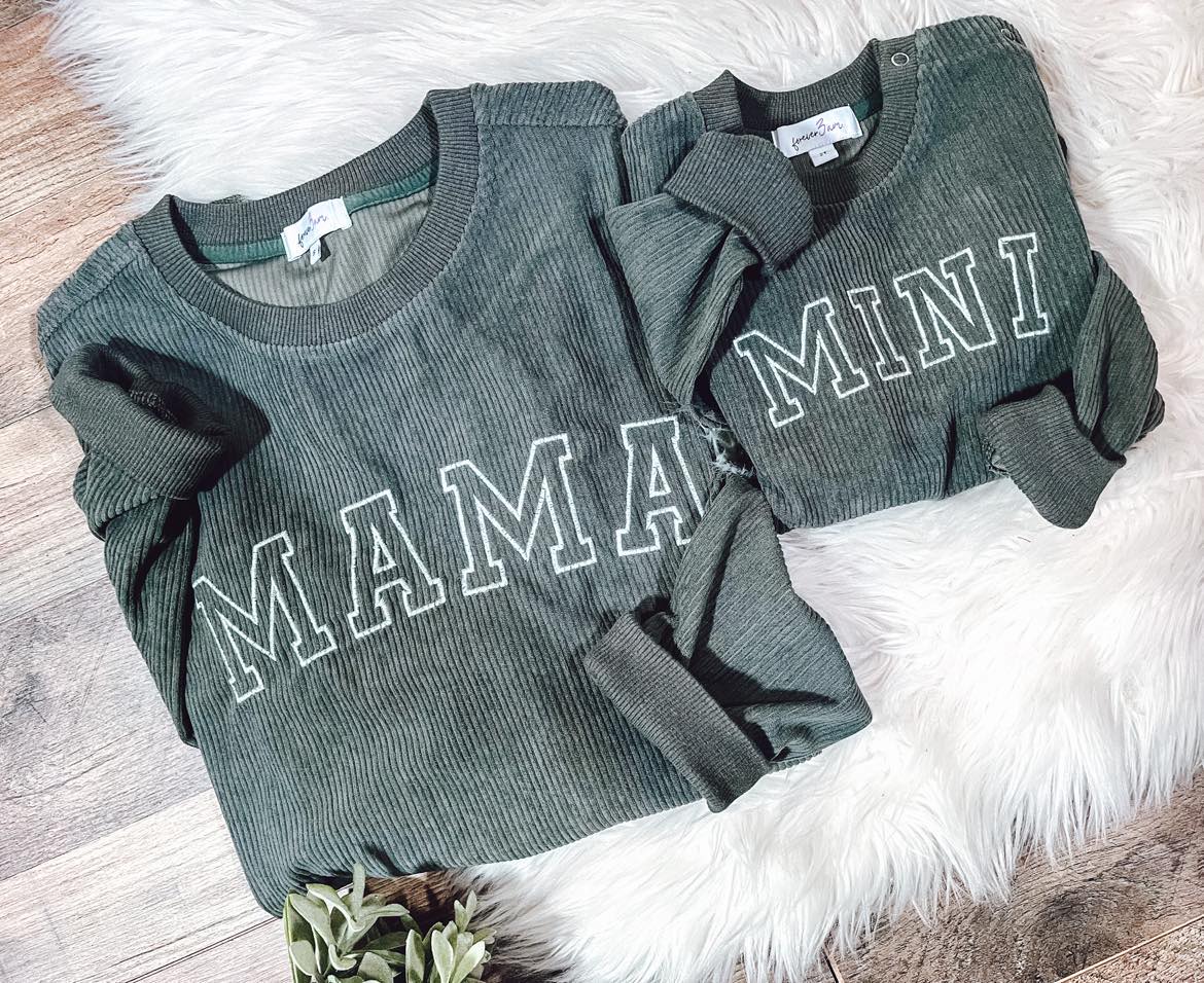 RTS: Mama & Mini Corded Crewnecks-