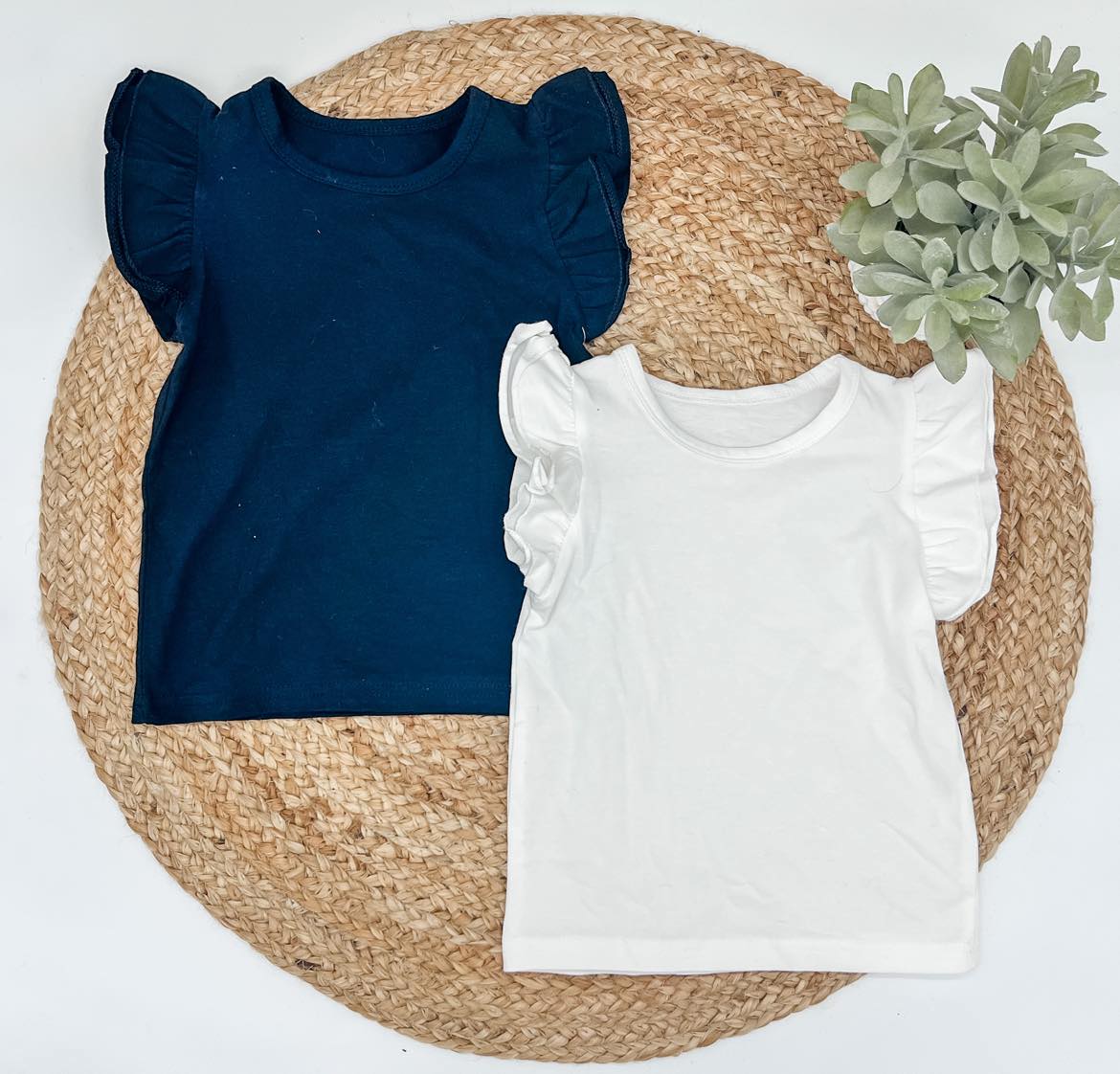 RTS: Basic Staple Ruffle Sleeve Shirt/Onesie-