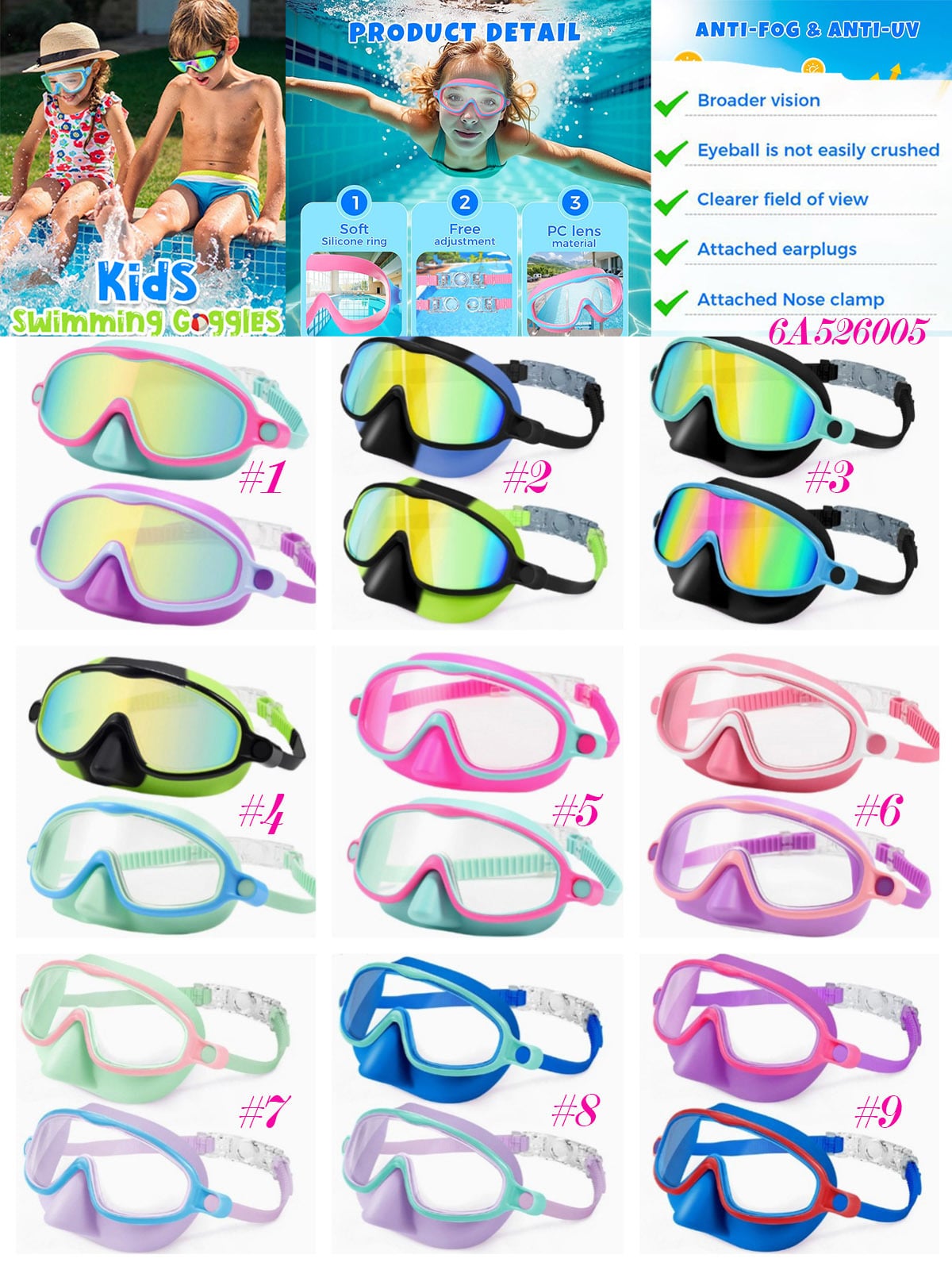 PREORDER: Bright Wave Kids Swim Goggles RERUN 5.11.26 osym