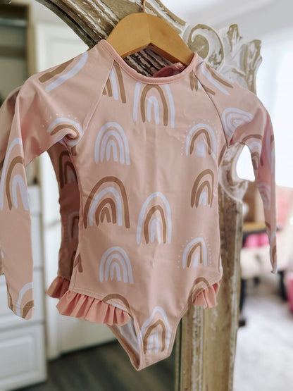 RTS: Girls Long Sleeve Rainbow Swims