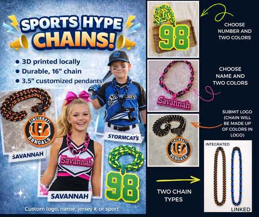 PREORDER: Personalized Sports Hype Chains 3.30.26 osym