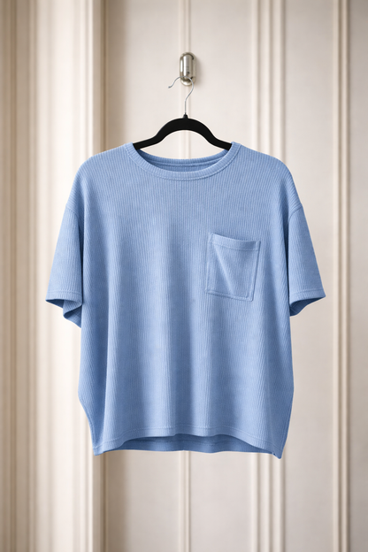 RTS: Zenana Ribbed Spring Boxy Shirt