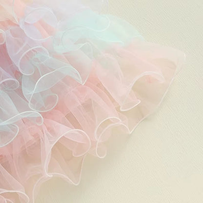 RTS: The Annabelle Muted Rainbow Tulle Dress