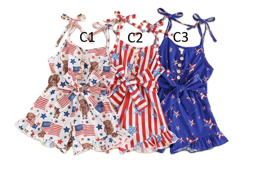 RTS: The Paige Patriotic Girl's Romper