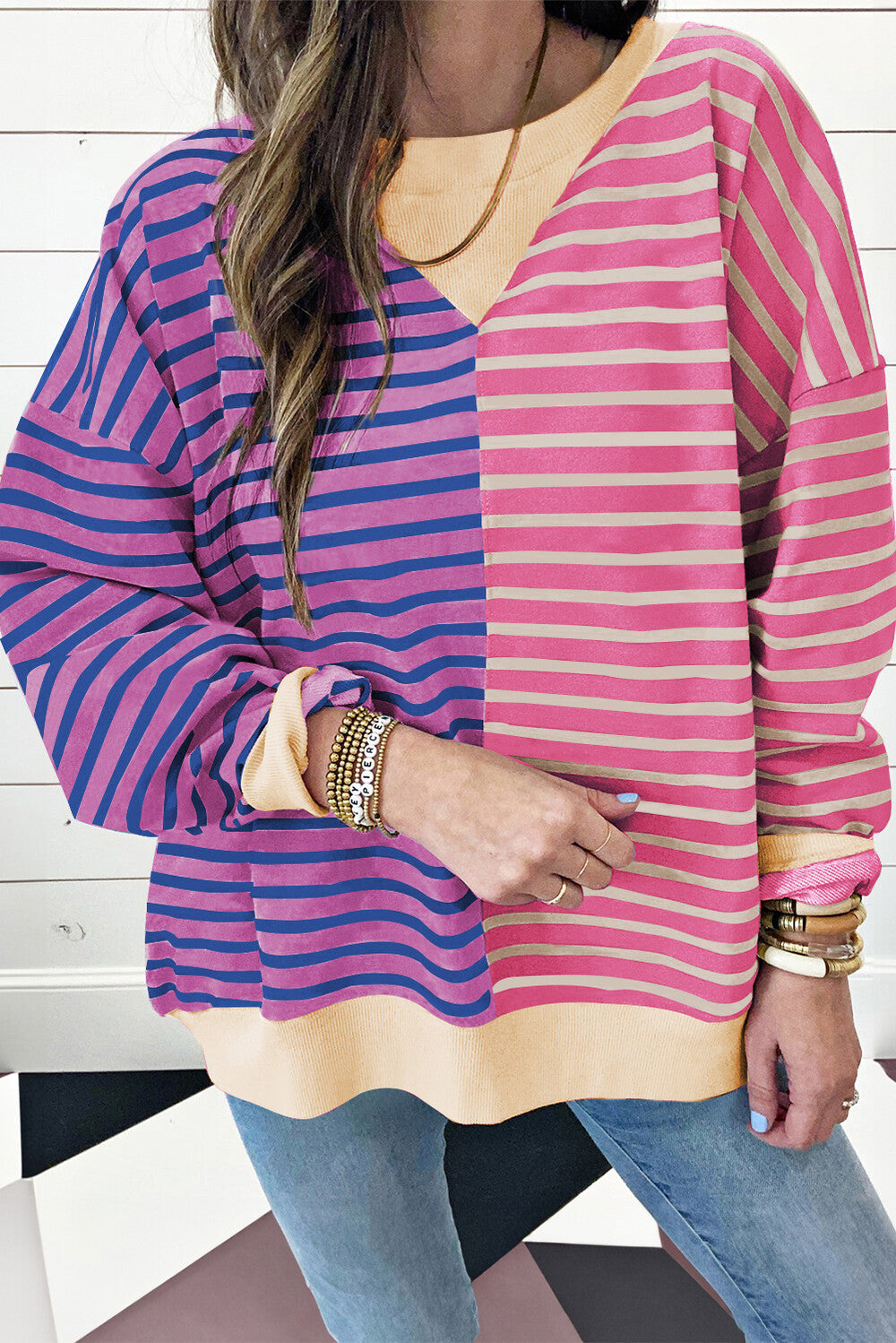 PREORDER: The Finley Split Retro Stripe Sweater 1.20.25 osym