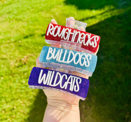 PREORDER: RERUN Custom Mascot/Name Hair Clips 9.8.25 - ORDER SEPERATE