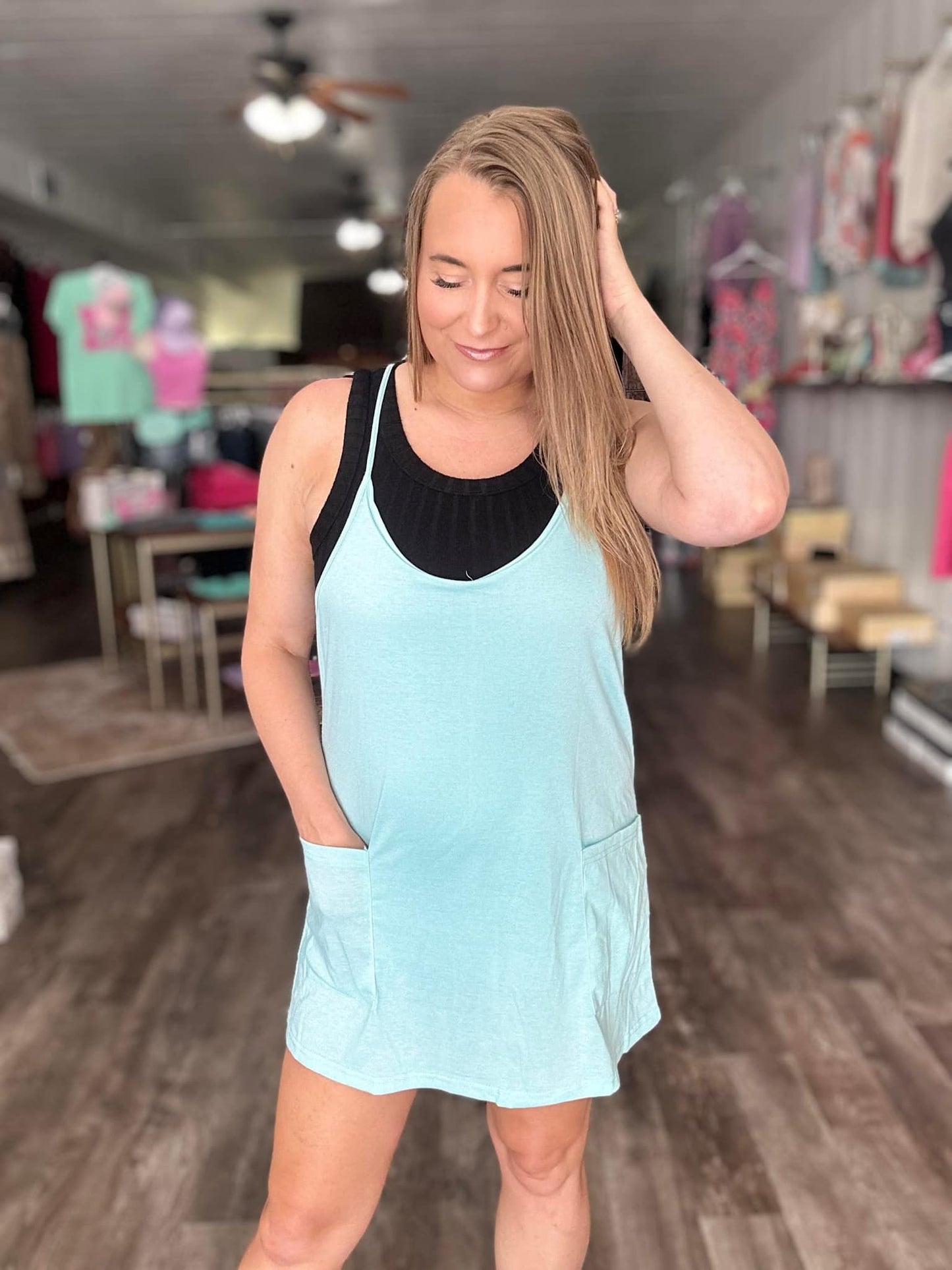 RTS: The Leslie Racerback Skort Romper